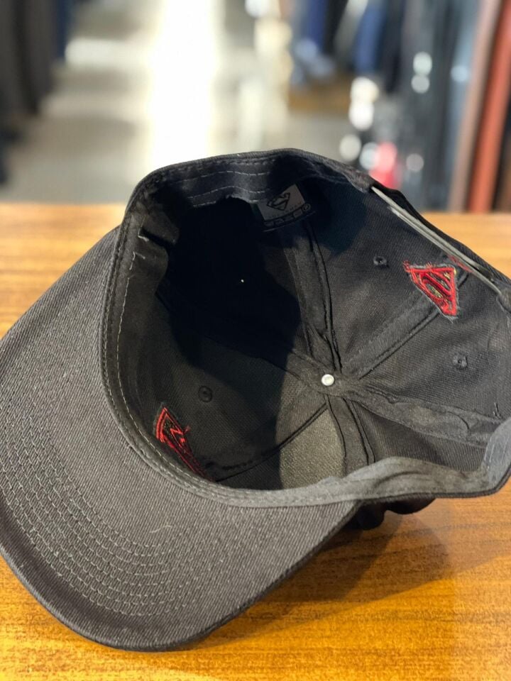 Superman Nakışlı Siyah Hip Hop Snapback Rapper Cap Şapka