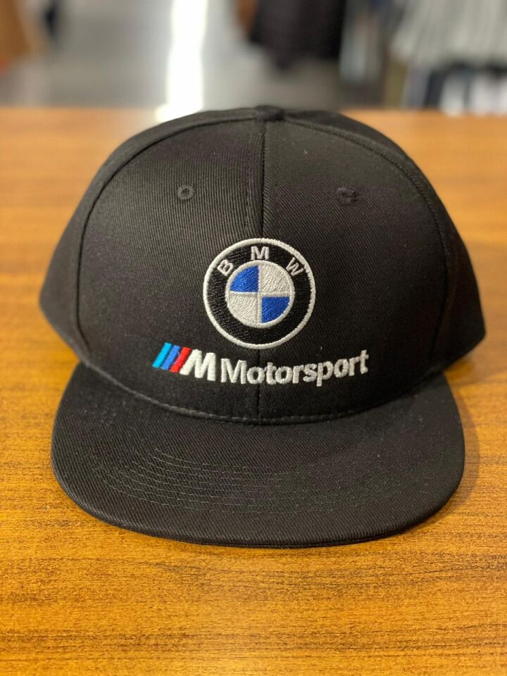 BMW Motorsport Nakış Siyah Hip Hop Snapback Rapper Cap Şapka