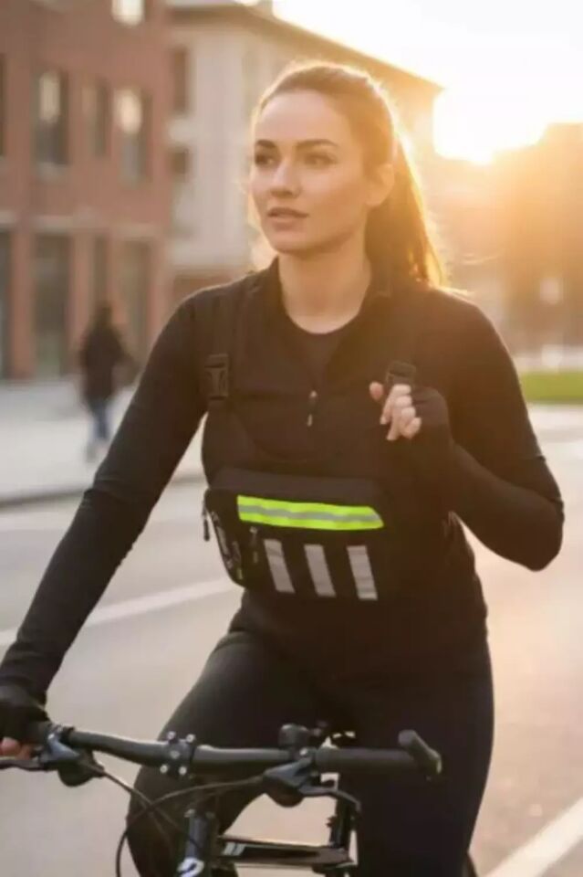 Hamze Seventeen Motosiklet ve Bisiklet Kurye Reflektörlü Göğüs Çantası 4983