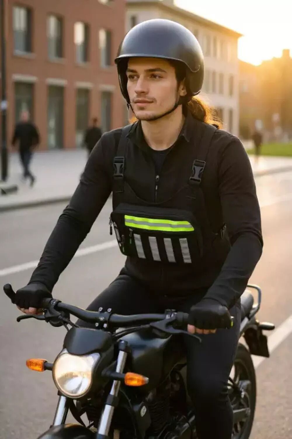 Hamze Seventeen Motosiklet ve Bisiklet Kurye Reflektörlü Göğüs Çantası 4983