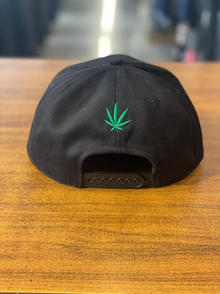 Hamze Marijuana Nakışlı Siyah Renk  Hip Hop Snapback Rapper Basket Cap Şapka