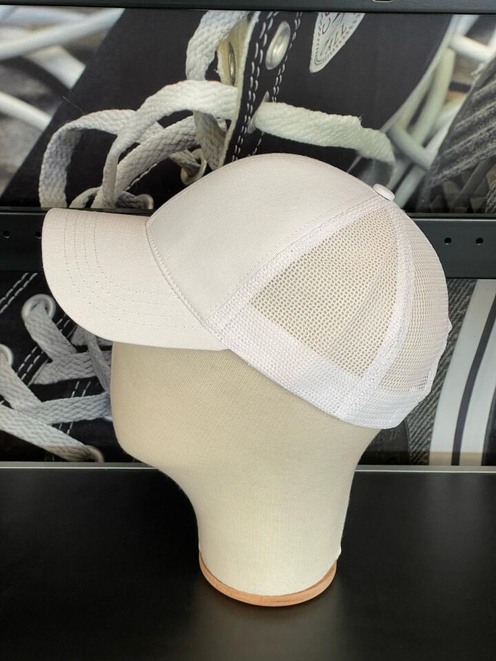 Hamze Basic Düz Fileli Beyaz Renk Yazlık Cap Şapka