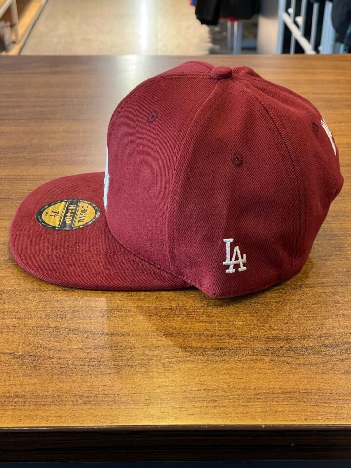 Hamze La Lakers Nakışlı Bordo Hip Hop Snapback Rapper Basket Cap Şapka