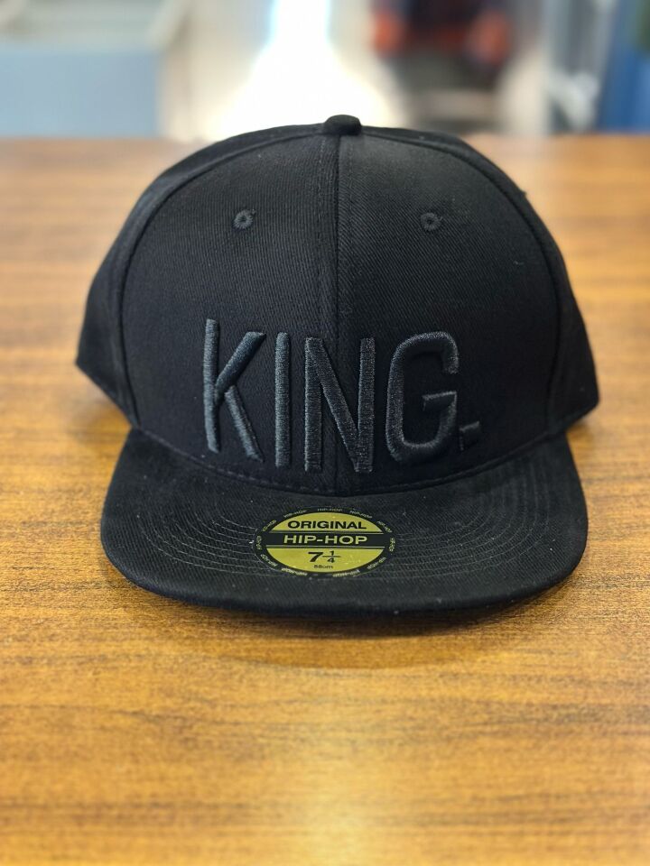 Hamze Kıng Nakışlı Siyah Renk Hip Hop Snapback Rapper Basket Cap Şapka