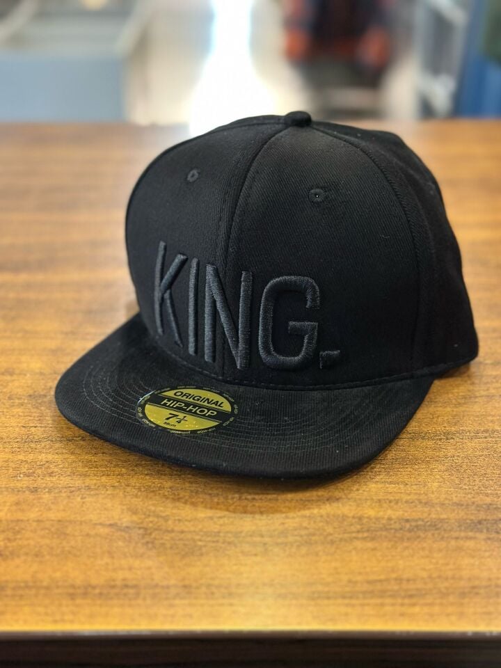 Hamze Kıng Nakışlı Siyah Renk Hip Hop Snapback Rapper Basket Cap Şapka