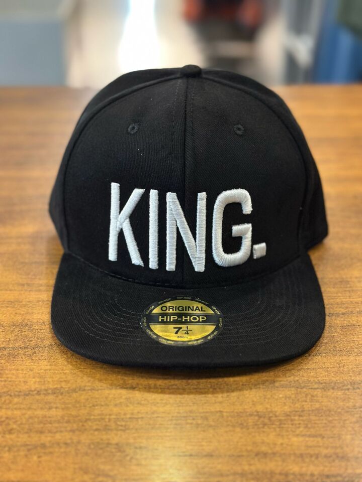 Hamze Kıng Nakışlı Siyah Renk Hip Hop Snapback Rapper Basket Cap Şapka