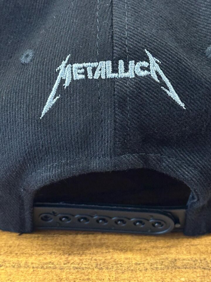 Hamze Metallica Nakışlı Siyah Renk Hip Hop Snapback Rapper Basket Cap Şapka