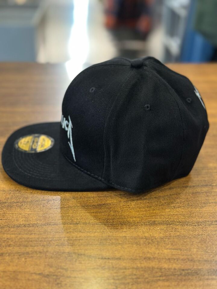 Hamze Metallica Nakışlı Siyah Renk Hip Hop Snapback Rapper Basket Cap Şapka