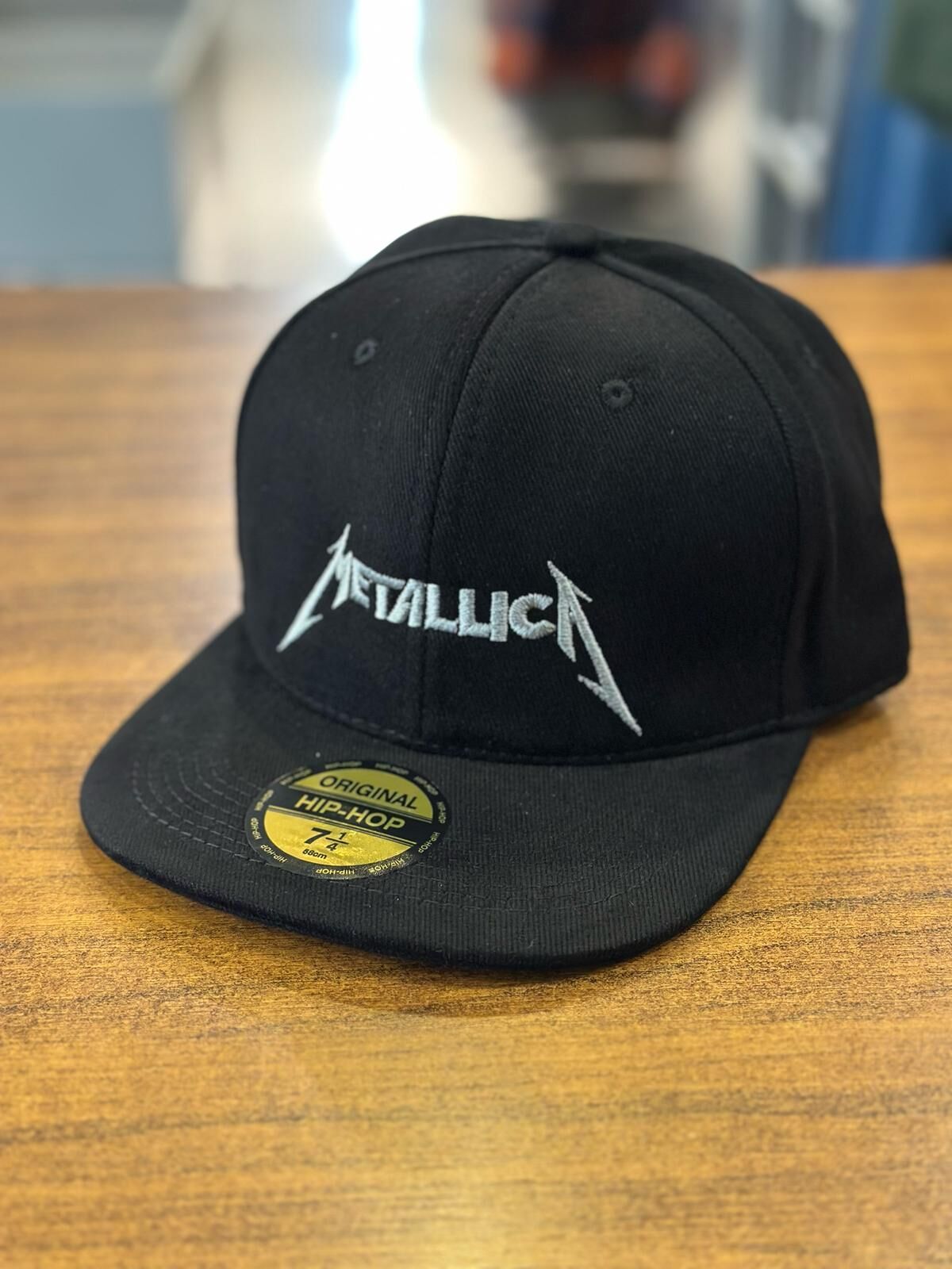 Hamze Metallica Nakışlı Siyah Renk Hip Hop Snapback Rapper Basket Cap Şapka