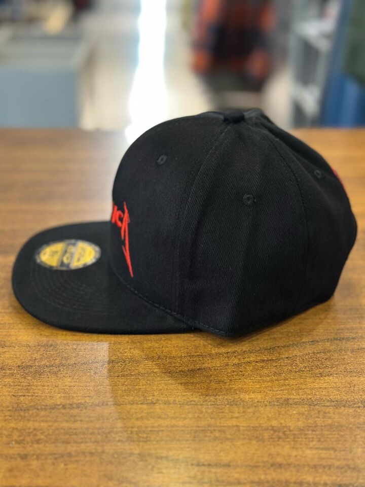 Hamze Metallica Nakışlı Siyah Renk Hip Hop Snapback Rapper Basket Cap Şapka