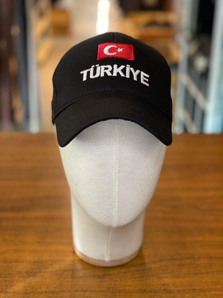 Hamze Türkiye Bayrak Nakışlı Unisex Pamuklu Cap Şapka