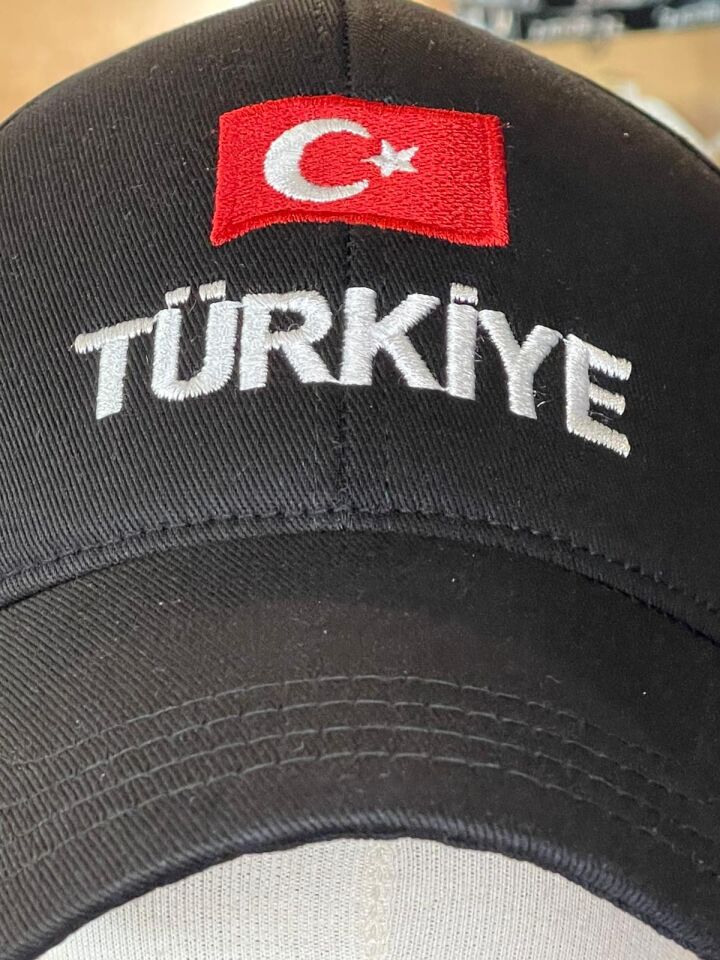 Hamze Türkiye Bayrak Nakışlı Unisex Pamuklu Cap Şapka
