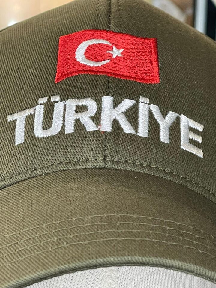 Hamze Türkiye Bayrak Nakışlı Unisex Pamuklu Cap Şapka