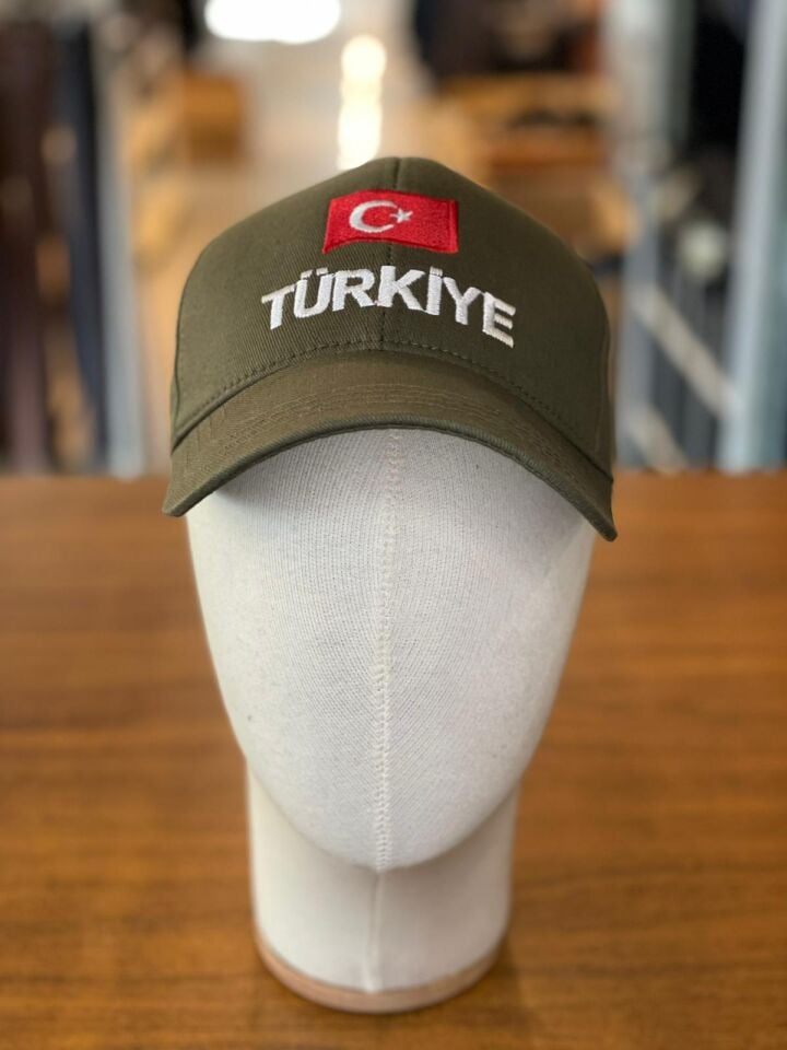 Hamze Türkiye Bayrak Nakışlı Unisex Pamuklu Cap Şapka