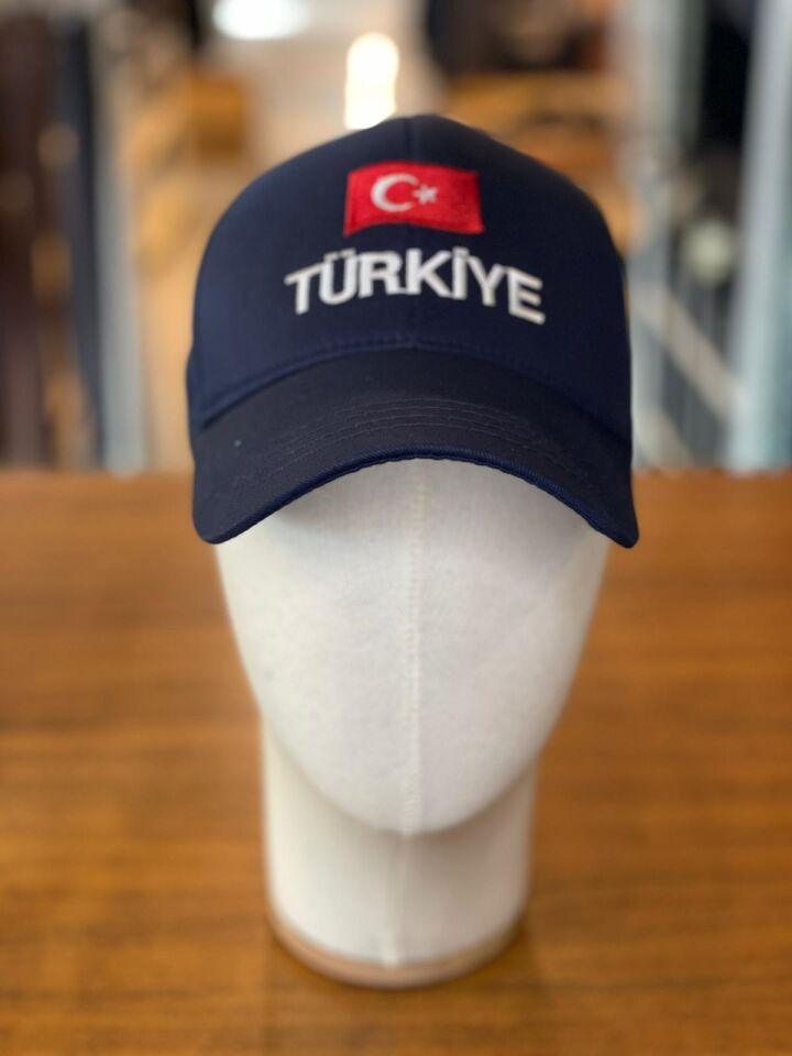 Hamze Türkiye Bayrak Nakışlı Unisex Pamuklu Cap Şapka