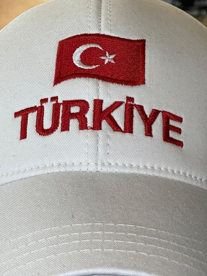 Hamze Türkiye Bayrak Nakışlı Unisex Pamuklu Cap Şapka