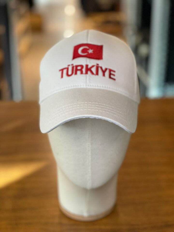 Hamze Türkiye Bayrak Nakışlı Unisex Pamuklu Cap Şapka