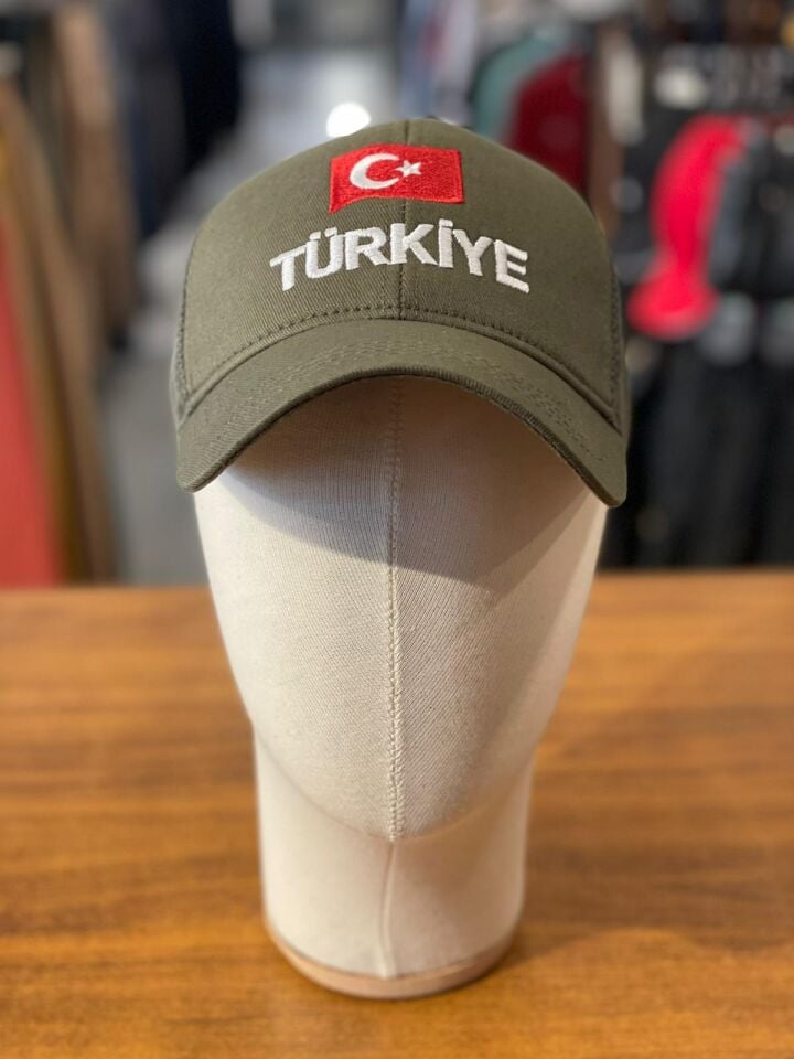 Hamze Türkiye Bayrak Nakışlı Unisex Pamuklu Cap Şapka