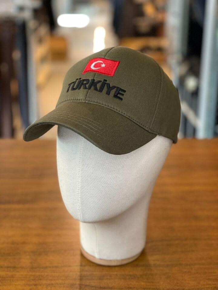 Hamze Türkiye Bayrak Nakışlı Unisex Pamuklu Cap Şapka
