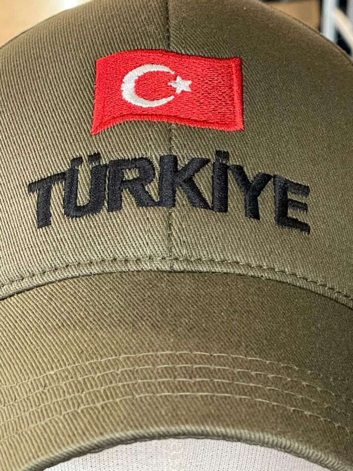 Hamze Türkiye Bayrak Nakışlı Unisex Pamuklu Cap Şapka