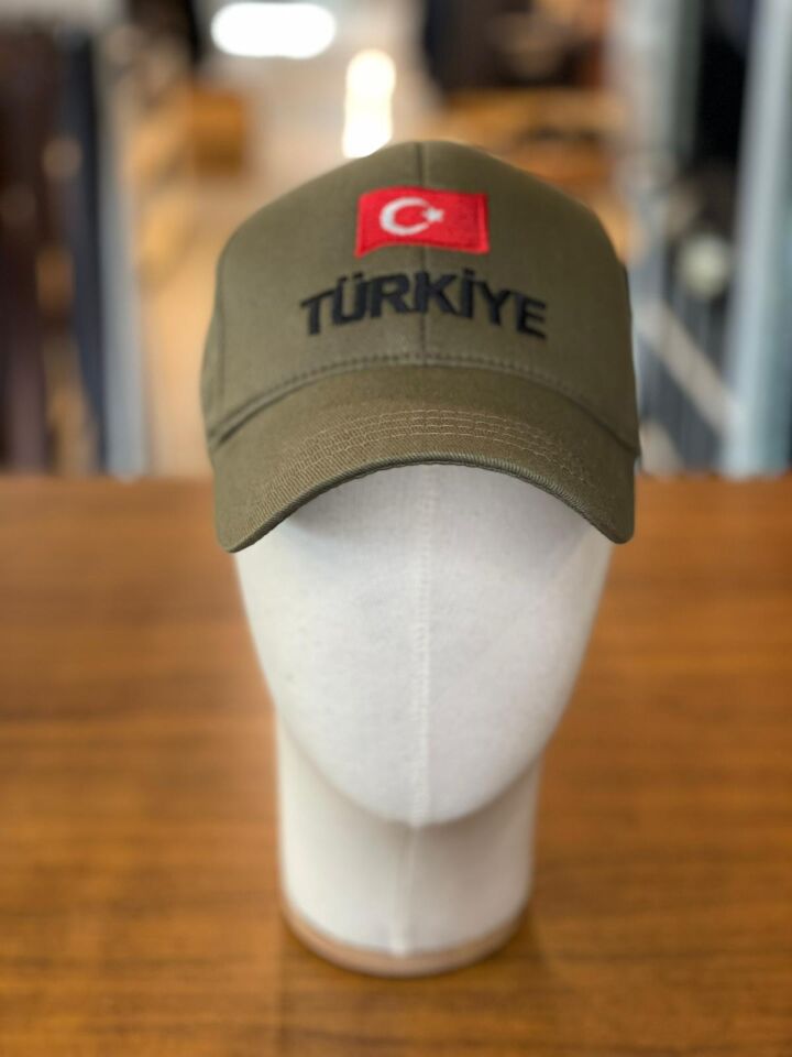 Hamze Türkiye Bayrak Nakışlı Unisex Pamuklu Cap Şapka