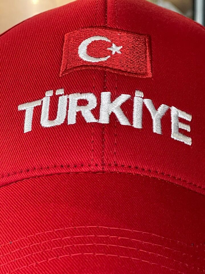 Hamze Türkiye Bayrak Nakışlı Unisex Pamuklu Cap Şapka