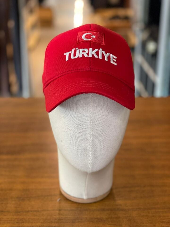 Hamze Türkiye Bayrak Nakışlı Unisex Pamuklu Cap Şapka