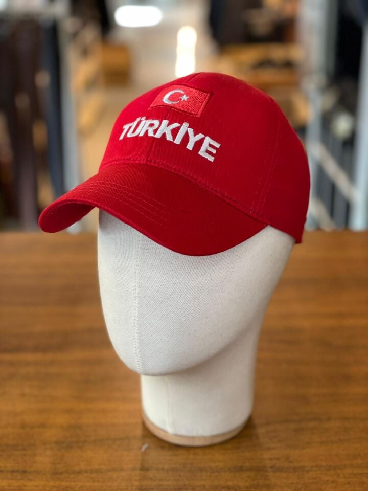 Hamze Türkiye Bayrak Nakışlı Unisex Pamuklu Cap Şapka