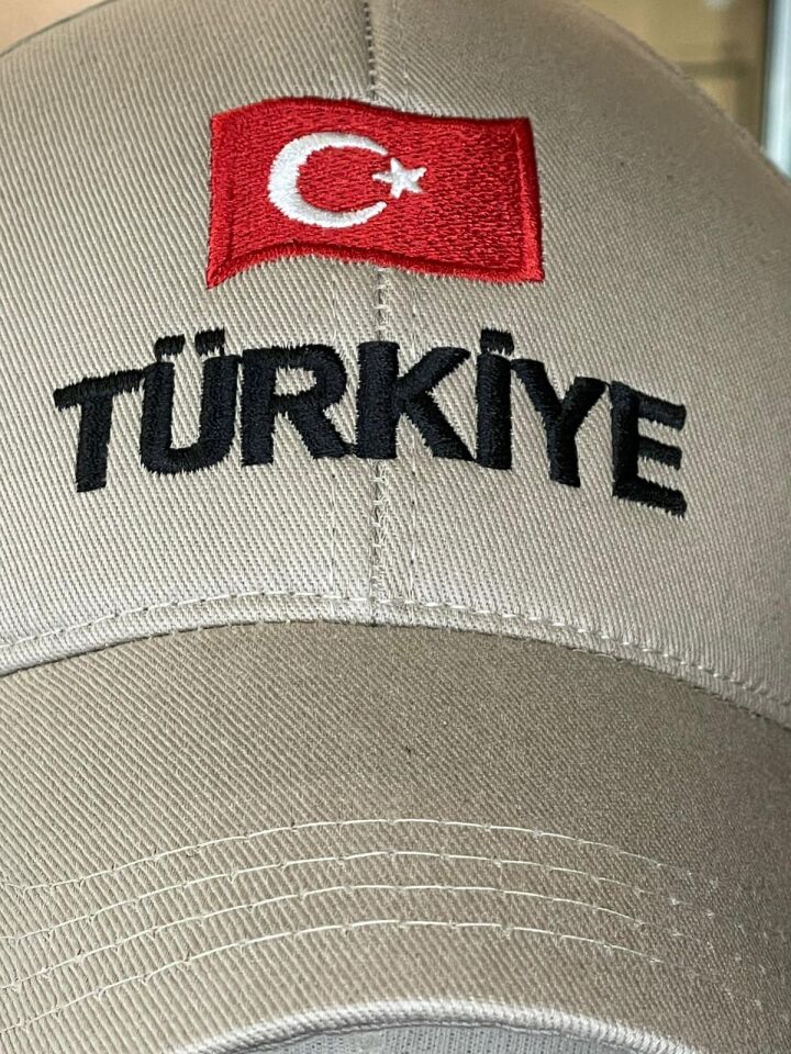 Hamze Türkiye Bayrak Nakışlı Unisex Pamuklu Cap Şapka