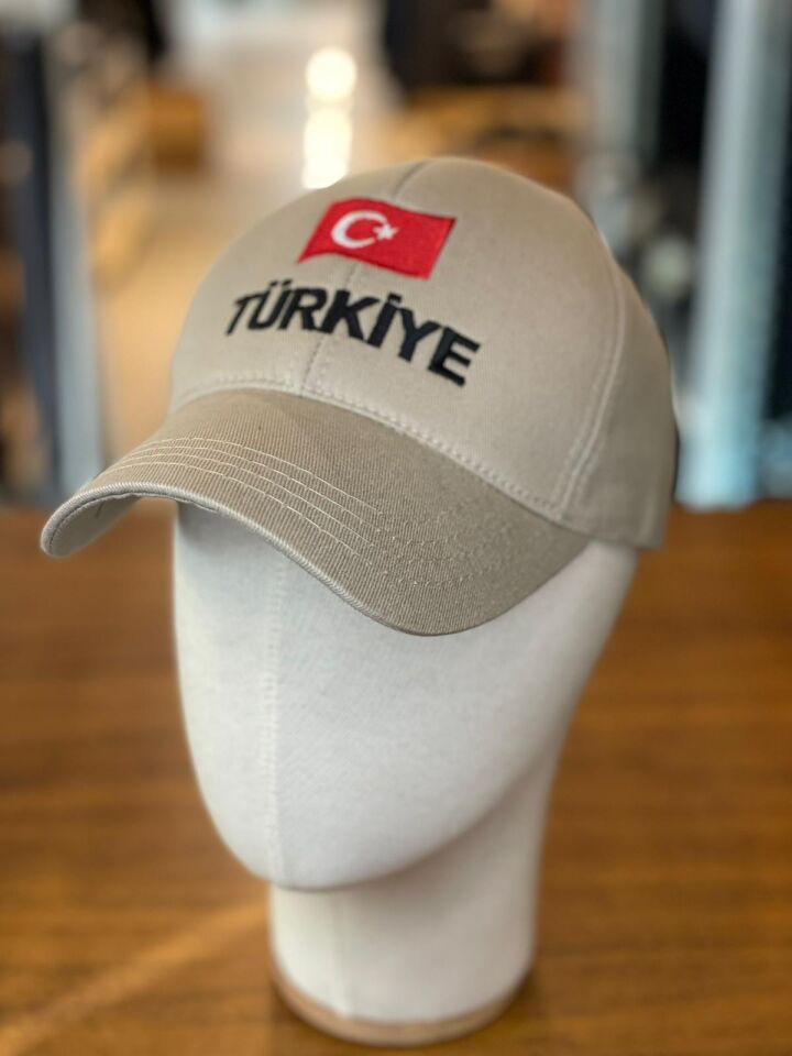 Hamze Türkiye Bayrak Nakışlı Unisex Pamuklu Cap Şapka