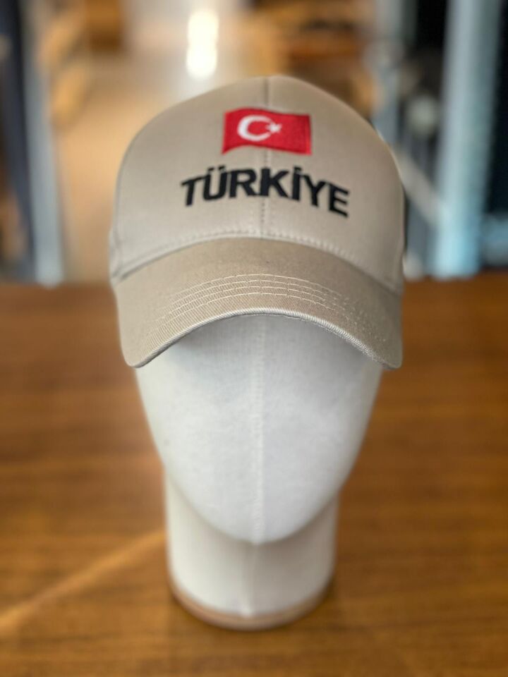 Hamze Türkiye Bayrak Nakışlı Unisex Pamuklu Cap Şapka